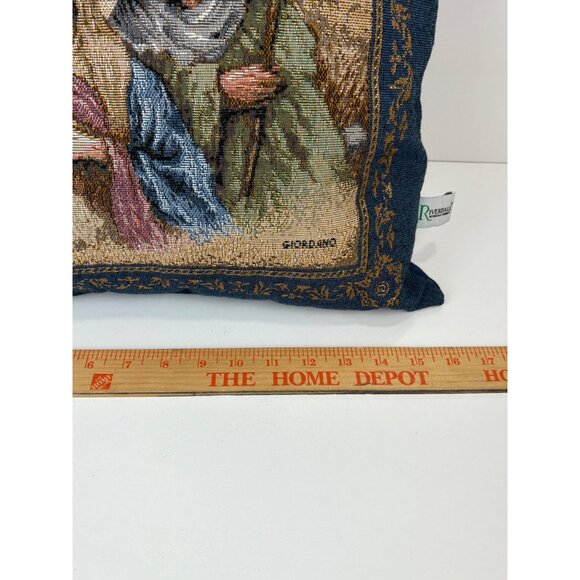Giordano Holy Family Tapestry Decorative Pillow Riverdale USA Christmas Nativity - Picture 5 of 5